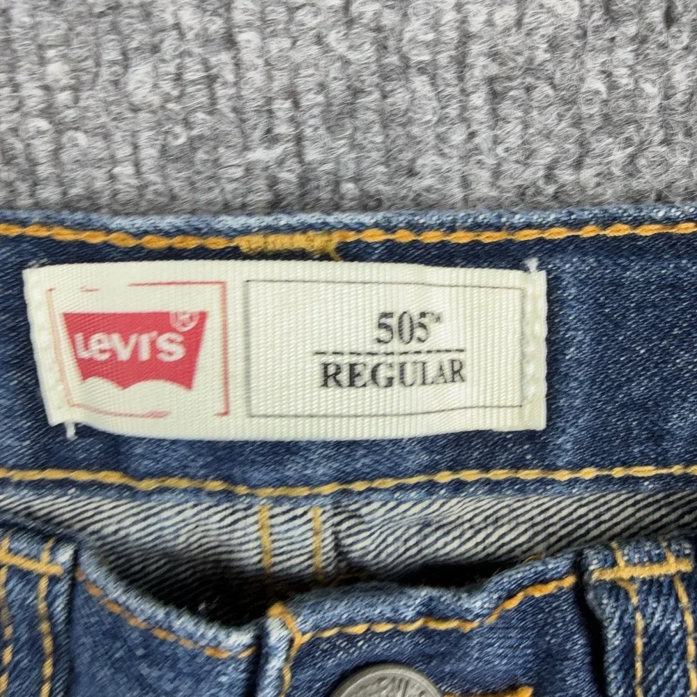 Levi's 505 Shorts Boys 7 Blue Denim Bermuda Regular Fit Zip Fly Summer Casual
